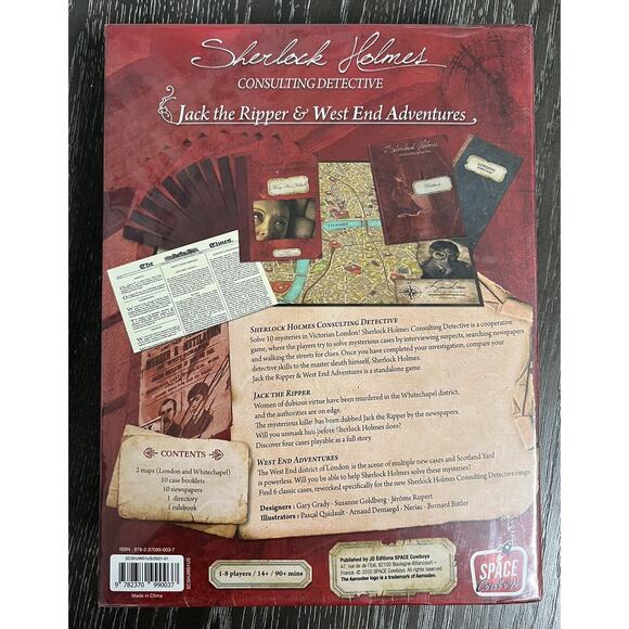 Sherlock Holmes Jack the Ripper Board Game 2020 Space Cowboys, New and Sealed - Picture 2 of 9